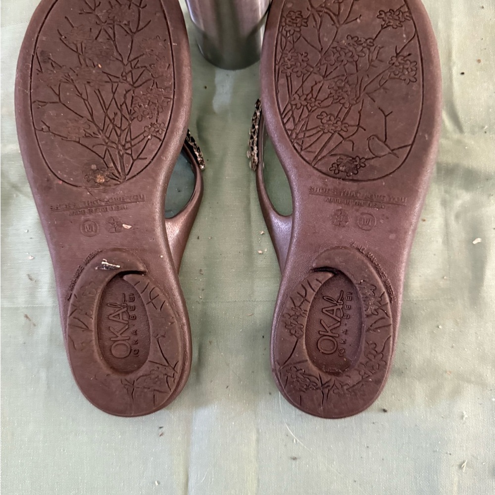 Brown Rhinestone Embellished Sandals - Picture 2 of 2